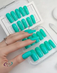 Faux ongles vert emeraude