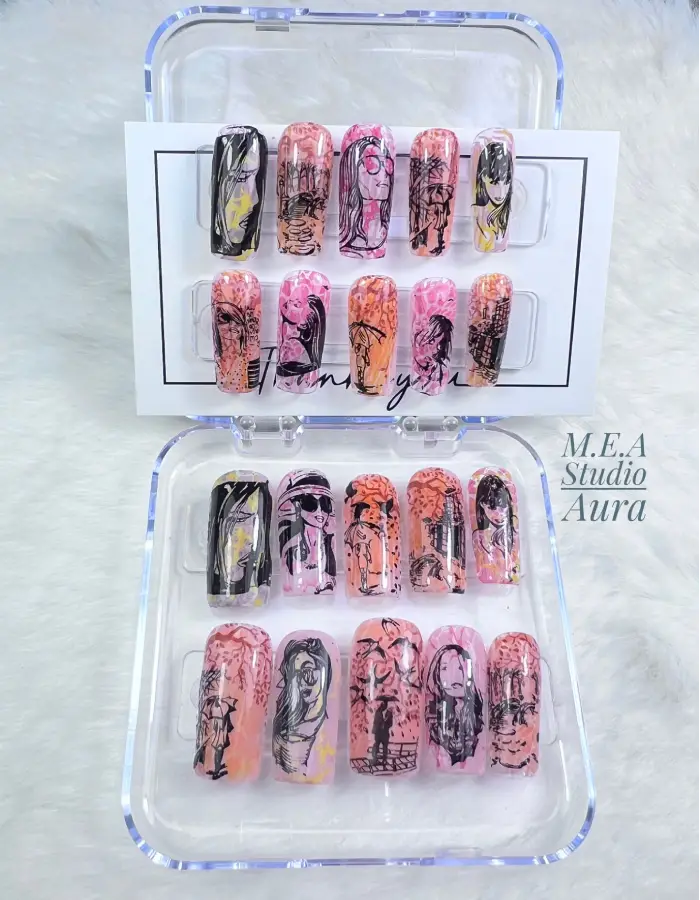 Press on nails bleu. M.E.A Studio Aura (3)