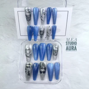 Cat eyes press on nails.m.e.a studio aura
