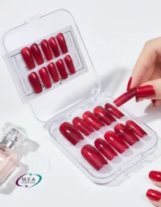 Faux ongles rouge.M.E.A Studio Aura (2)