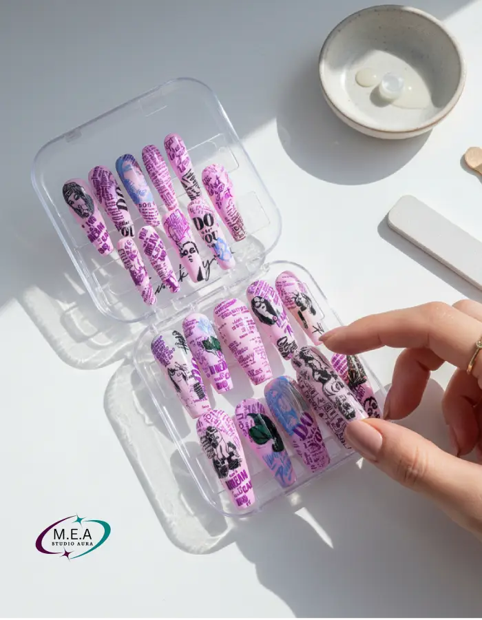Press on nails . M.E.A Studio Aura
