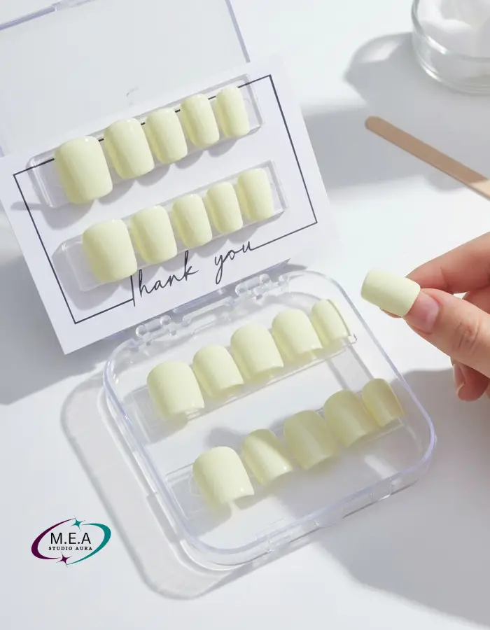 Faux ongles rouge.M.E.A Studio Aura