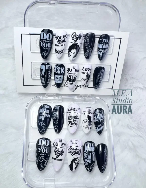 Élégance Monochrome – Visages & Écritures