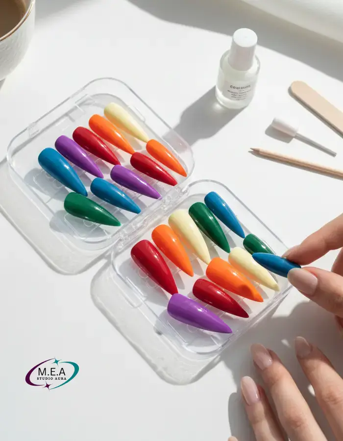 Pride rainbow. Press on nails.M.E.A Studio Aura (3) (1)