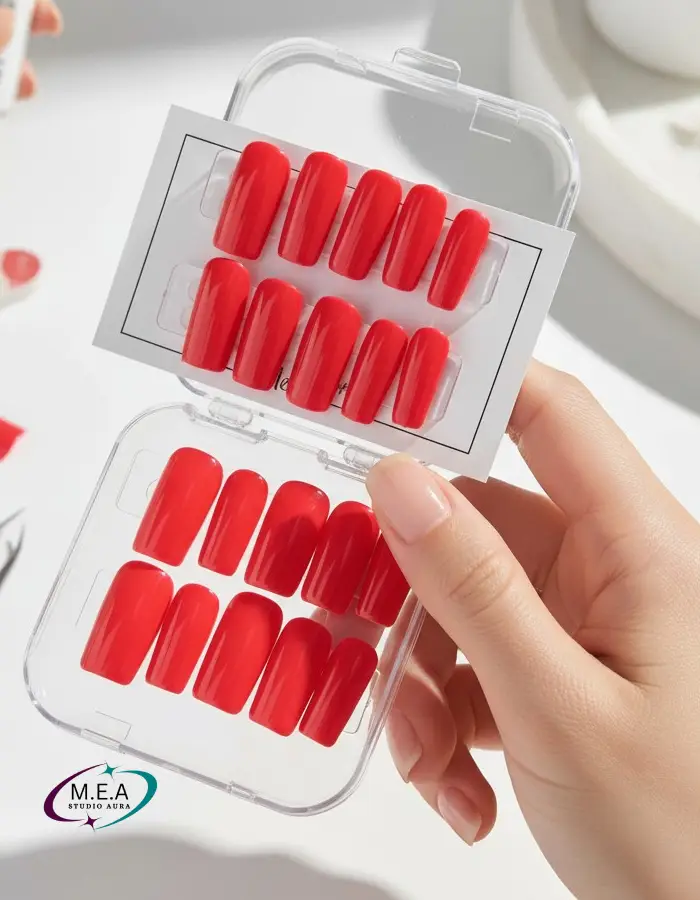 Faux ongle orange (3)