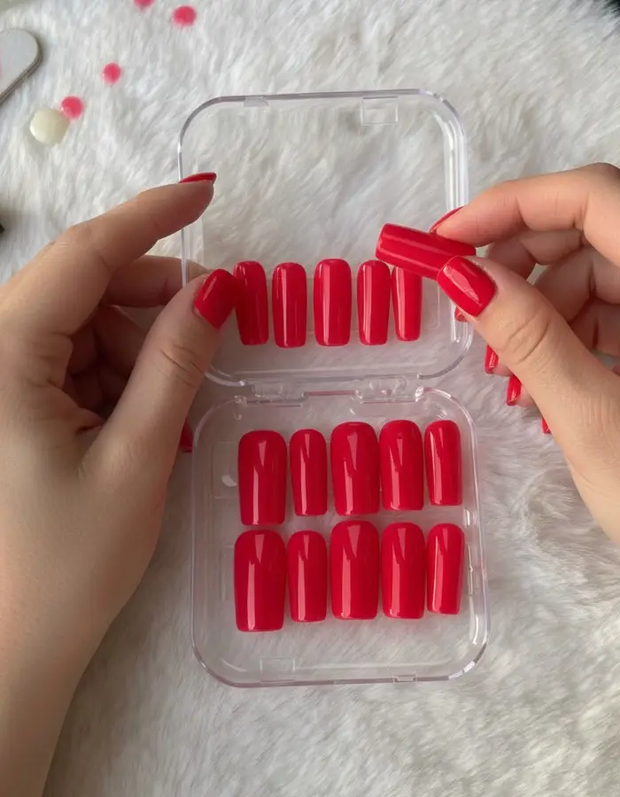 )faux ongle rose bonbon