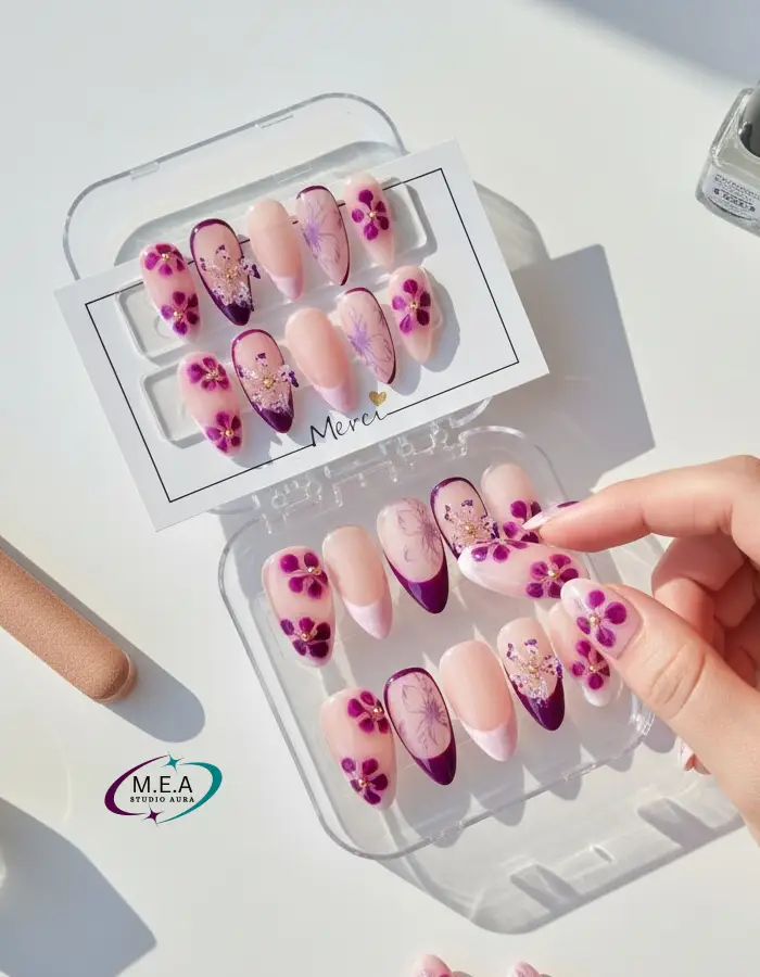 Press on nails blanche (4)